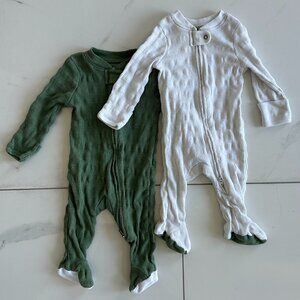 Cloud Island 0-3 month 2 pack Cotton Sleep N' Play Footies/Onesie